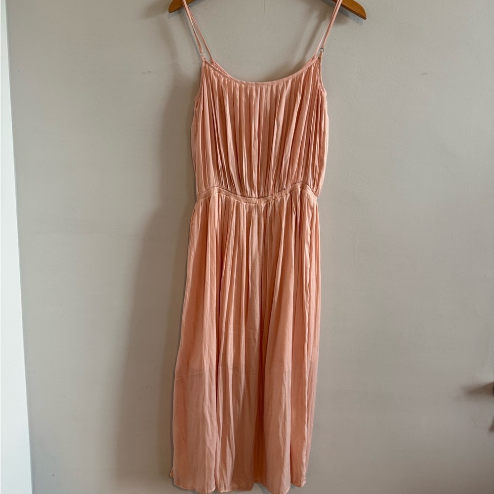 GAP Soft Pink Midi Dress, Elastic Bodice, Size XS - Picture 3 of 5